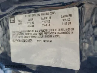 2009 Pontiac G6 GT 1SA z VIN 1G2ZH361694128609, wystawiony jako Copart lot #54746675 z przebiegiem 153 039 mil mil oraz Nie do naprawy • Non repairable. Historia ofert i sprzedaży dostępna na DreamBid. Obrazek 12.