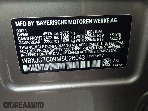 2021 BMW X1 sDrive28i z VIN WBXJG7C09M5U26043, wystawiony jako IAAI lot #36062187 z przebiegiem 14 844 mil mil oraz . Historia ofert i sprzedaży dostępna na DreamBid. Obrazek 9.