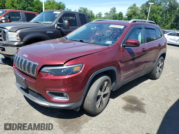 2019 Jeep Cherokee Limited z VIN 1C4PJMDN5KD410846, wystawiony jako Copart lot #65401115 z przebiegiem 47 523 mil mil oraz Czysty tytuł • Clean title. Historia ofert i sprzedaży dostępna na DreamBid. Obrazek 1.