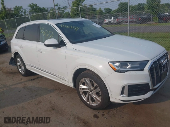 2022 Audi Q7 Premium Plus with VIN WA1LJBF70ND014081, listed as a IAAI auction lot 42403771 with 20,073 mi miles and . Bid and sale history available at DreamBid. Image 1.