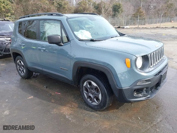 2016 Jeep Renegade Sport with VIN ZACCJBAT1GPE00779, listed as a IAAI auction lot 41385048 with 121,088 mi miles. Bid and sale history available at carsss.com. Image 1.