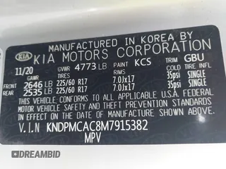 2021 Kia Sportage LX z VIN KNDPMCAC8M7915382, wystawiony jako IAAI lot #42265478 z przebiegiem 20 117 mil mil oraz . Historia ofert i sprzedaży dostępna na DreamBid. Obrazek 9.