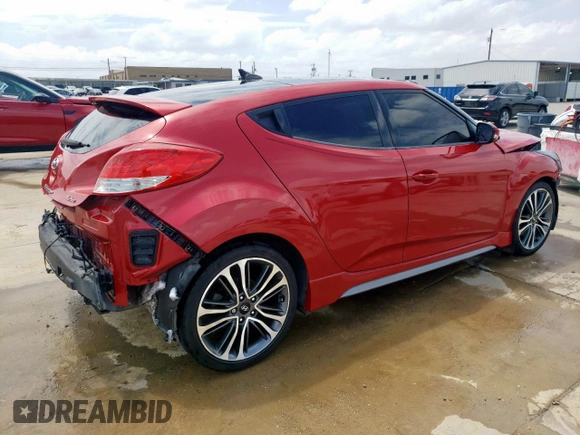 2016 Hyundai Veloster Turbo with VIN KMHTC6AE1GU273481, listed as a Copart auction lot 59571615 with 117,232 mi miles and Salvage title. Bid and sale history available at DreamBid. Image 3.