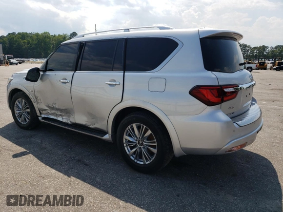 2020 Infiniti QX80 LUXE with VIN JN8AZ2NE7L9255159, listed as a Copart auction lot 61895724 with 113,974 mi miles and Salvage Title. Bid and sale history available at carsss.com. Image 2.