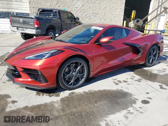 2022 Chevrolet Corvette 3LT z VIN 1G1YC2D48N5112678, wystawiony jako Copart lot #46190125 z przebiegiem 1 518 mil mil oraz Szkoda całkowita • Salvage title. Historia ofert i sprzedaży dostępna na DreamBid. Obrazek 1.