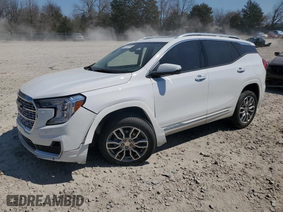 2022 GMC Terrain Denali with VIN 3GKALXEV2NL226743, listed as a Copart auction lot 50572075 with 19,390 mi miles and Salvage title. Bid and sale history available at DreamBid. Image 1.