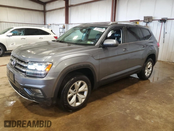 2018 Volkswagen Atlas SE with VIN 1V2KR2CA9JC571127, listed as a Copart auction lot 58188885 with 106,745 mi miles and Salvage title. Bid and sale history available at DreamBid. Image 1.
