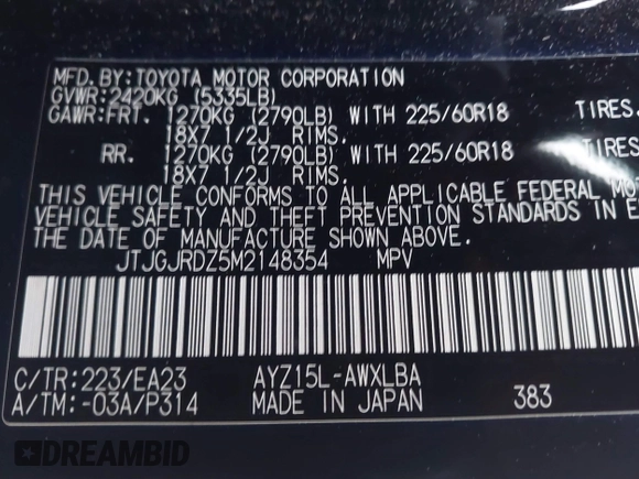 2021 Lexus NX 300h z VIN JTJGJRDZ5M2148354, wystawiony jako IAAI lot #42516204 z przebiegiem 42 803 mil mil oraz . Historia ofert i sprzedaży dostępna na DreamBid. Obrazek 9.