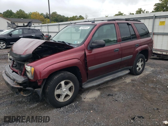 2005 Chevrolet TrailBlazer LS with VIN 1GNDT13SX52313944, listed as a Copart auction lot 72243414 with Not Provided miles and Salvage Title. Bid and sale history available at DreamBid. Image 1.