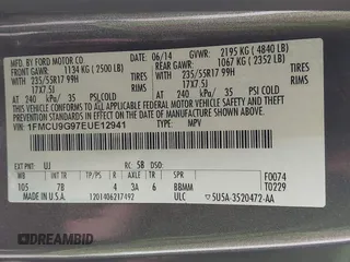 2014 Ford Escape SE с VIN 1FMCU9G97EUE12941, выставлен на аукционе IAAI как лот 42338284 с пробегом 159 329 миль миль и . История ставок и продаж доступна на DreamBid. Изображение 9.