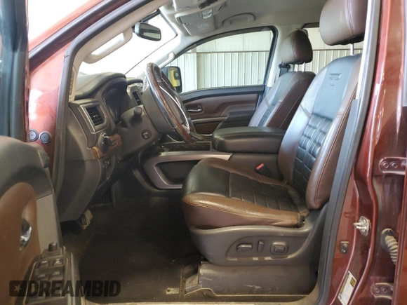 2016 Nissan Titan Platinum Reserve with VIN 1N6BA1F45GN507363, listed as a Copart auction lot 53625635 with 95,450 mi miles and Salvage title. Bid and sale history available at DreamBid. Image 7.