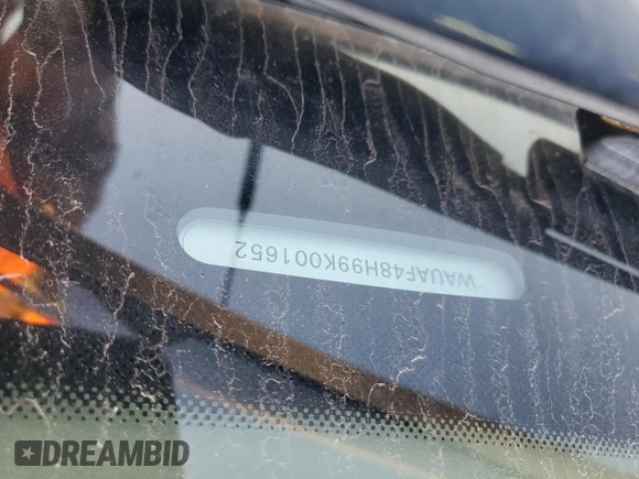 2009 Audi A4 Special Edition with VIN WAUAF48H99K001652, listed as a Copart auction lot 78065114 with 98,848 mi miles and Salvage title. Bid and sale history available at DreamBid. Image 14.
