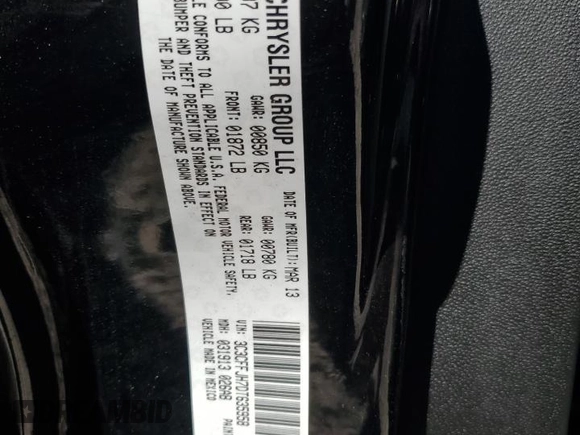 2013 FIAT 500 Abarth with VIN 3C3CFFJH7DT635958, listed as a Copart auction lot 48278615 with 83,841 mi miles and Salvage title. Bid and sale history available at DreamBid. Image 12.