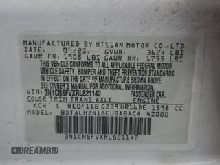 2024 Nissan Versa SR z VIN 3N1CN8FVXRL821142, wystawiony jako Copart lot #49579195 z przebiegiem 24 459 mil mil oraz Szkoda całkowita • Salvage title. Historia ofert i sprzedaży dostępna na DreamBid. Obrazek 13.