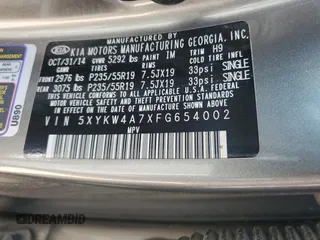 2015 Kia Sorento SX with VIN 5XYKW4A7XFG654002, listed as a Copart auction lot 56701775 with Not provided miles and Salvage title. Bid and sale history available at DreamBid. Image 13.