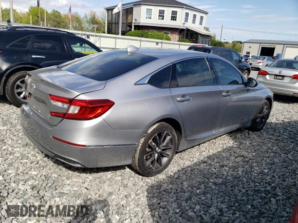2021 Honda Accord EX-L with VIN 1HGCV1F55MA018972, listed as a Copart auction lot 56281255 with 33,581 mi miles and Salvage title. Bid and sale history available at DreamBid. Image 3.
