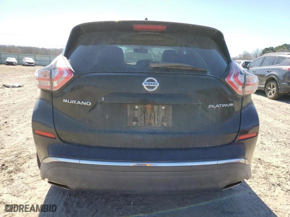 2016 Nissan Murano SV with VIN 5N1AZ2MG0GN120113, listed as a Copart auction lot 44191015 with 138,810 mi miles and Salvage Title. Bid and sale history available at carsss.com. Image 6.