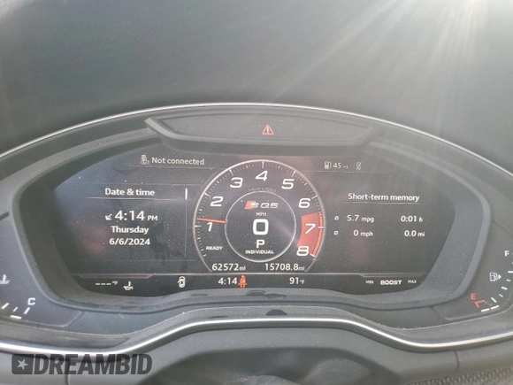 2018 Audi SQ5 Premium Plus with VIN WA1A4AFY4J2186279, listed as a Copart auction lot 58123064 with 62,572 mi miles and Salvage Title. Bid and sale history available at DreamBid. Image 9.