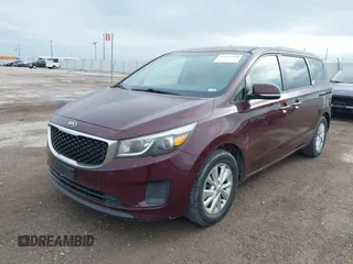 2016 Kia Sedona LX with VIN KNDMB5C10G6090643, listed as a IAAI auction lot 41911980 with 155,319 mi miles. Bid and sale history available at carsss.com. Image 2.