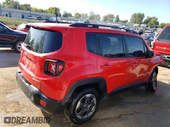 2017 Jeep Renegade Sport with VIN ZACCJBABXHPG38722, listed as a Copart auction lot 71112863 with 175,471 mi miles and Salvage title. Bid and sale history available at DreamBid. Image 3.