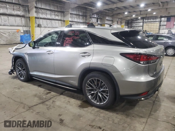 2020 Lexus RX with VIN 2T2YGMDAXLC052315, listed as a Copart auction lot 72288402 with 37,836 mi miles. Bid and sale history available at carsss.com. Image 2.