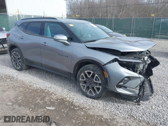 2023 Chevrolet Blazer RS with VIN 3GNKBKRS1PS185611, listed as a IAAI auction lot 41779239 with 33,209 mi miles and . Bid and sale history available at DreamBid. Image 1.
