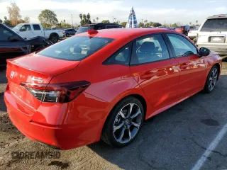 2025 Honda Civic Sedan Hybrid Sport with VIN 2HGFE4F86SH307432, listed as a Copart auction lot 42259385 with 3,629 mi miles and Salvage Title. Bid and sale history available at carsss.com. Image 3.