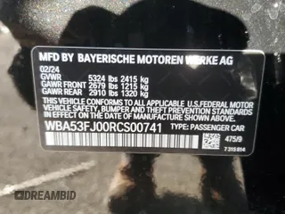 2024 BMW 5 Series 530i xDrive with VIN WBA53FJ00RCS00741, listed as a Copart auction lot 84899434 with 7,103 mi miles and Salvage Title. Bid and sale history available at carsss.com. Image 12.