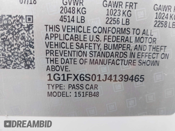 2018 Chevrolet Bolt EV Premier with VIN 1G1FX6S01J4139465, listed as a IAAI auction lot 41876136 with 36,805 mi miles. Bid and sale history available at carsss.com. Image 9.