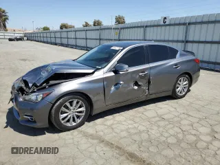 2015 Infiniti Q50 Sport with VIN JN1BV7AP5FM351361, listed as a Copart auction lot 60433715 with 53,938 mi miles and Salvage title. Bid and sale history available at DreamBid. Image 1.