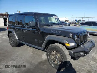 2021 Jeep Wrangler Unlimited Willys with VIN 1C4HJXDGXMW714608, listed as a Copart auction lot 47487375 with 20,260 mi miles and Clean title. Bid and sale history available at DreamBid. Image 4.