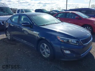 2014 Kia Optima Hybrid LX with VIN KNAGM4AD1E5064423, listed as a IAAI auction lot 41992541 with NaN miles. Bid and sale history available at carsss.com. Image 1.