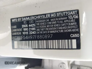 2007 Mercedes-Benz C 280 Luxury с VIN WDBRF54H97F880897, выставлен на аукционе IAAI как лот 41828391 с пробегом 177 644 миль миль и . История ставок и продаж доступна на DreamBid. Изображение 9.