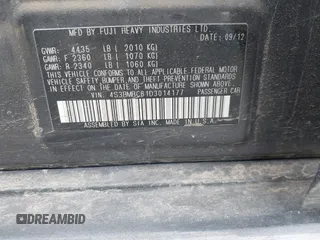 2013 Subaru Legacy Premium with VIN 4S3BMBC61D3014177, listed as a IAAI auction lot 42185367 with 162,254 mi miles and . Bid and sale history available at DreamBid. Image 9.