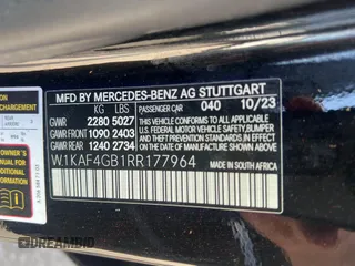 2024 Mercedes-Benz C 300 with VIN W1KAF4GB1RR177964, listed as a Copart auction lot 52606325 with 29,983 mi miles and Clean Title. Bid and sale history available at carsss.com. Image 10.
