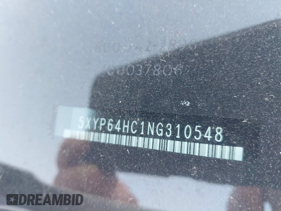2022 Kia Telluride S with VIN 5XYP64HC1NG310548, listed as a IAAI auction lot 40086564 with 34,397 mi miles and . Bid and sale history available at DreamBid. Image 9.