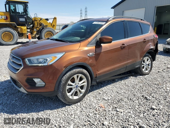 2017 Ford Escape SE with VIN 1FMCU0GD6HUA47768, listed as a Copart auction lot 51992305 with 163,639 mi miles and Salvage Title. Bid and sale history available at carsss.com. Image 1.