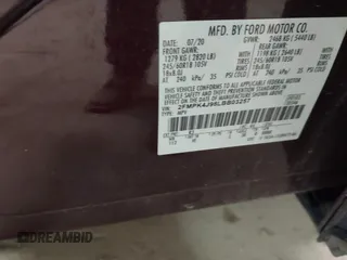 2020 Ford Edge SEL с VIN 2FMPK4J98LBB03257, выставлен на аукционе IAAI как лот 42378491 с пробегом 82 164 миль миль и . История ставок и продаж доступна на DreamBid. Изображение 9.