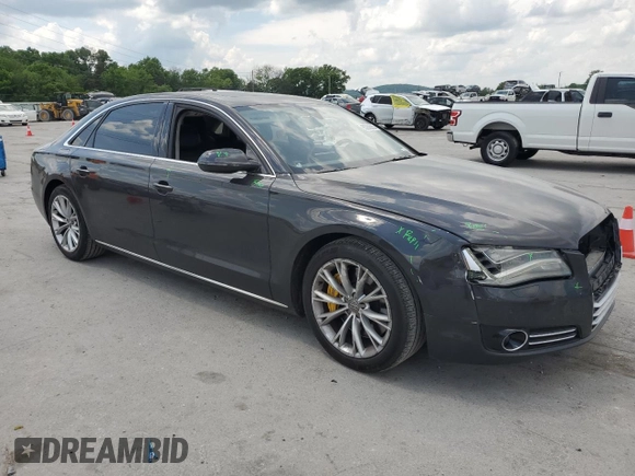 2011 Audi A8 with VIN WAURVAFD2BN004871, listed as a Copart auction lot 55208355 with 167,356 mi miles and Salvage title. Bid and sale history available at DreamBid. Image 4.
