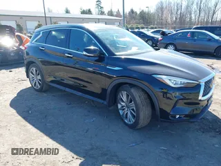 2021 Infiniti QX50 Essential with VIN 3PCAJ5CB3MF114612, listed as a IAAI auction lot 41608417 with 35,496 mi miles and . Bid and sale history available at DreamBid. Image 1.