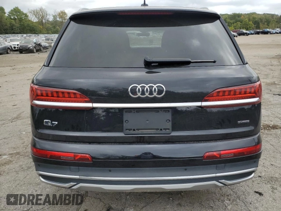 2021 Audi Q7 Premium with VIN WA1AJAF7XMD026559, listed as a Copart auction lot 74048224 with 59,648 mi miles and Salvage title. Bid and sale history available at DreamBid. Image 6.