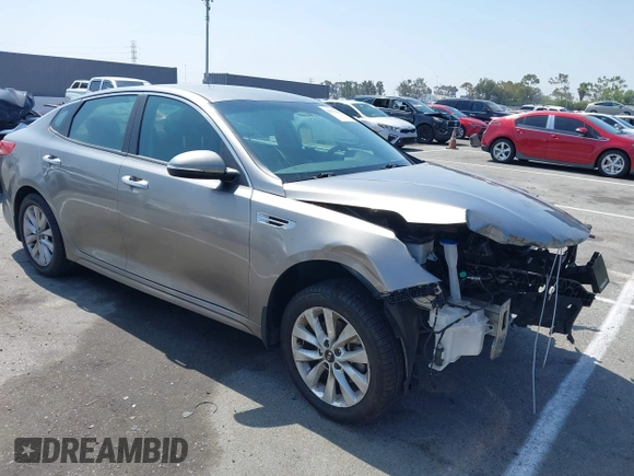2018 Kia Optima S with VIN 5XXGT4L34JG263479, listed as a IAAI auction lot 42675426 with Not provided miles and . Bid and sale history available at DreamBid. Image 1.
