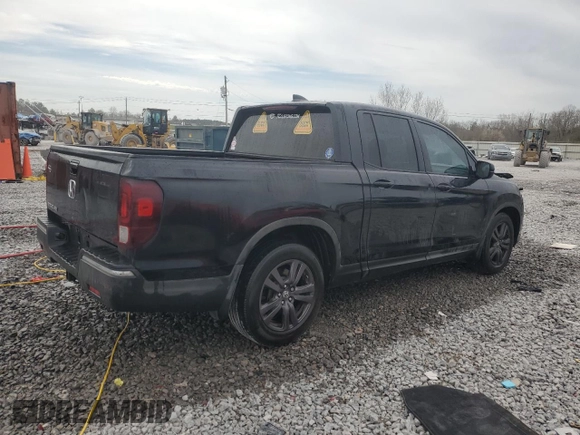 2019 Honda Ridgeline Sport with VIN 5FPYK2F10KB007325, listed as a Copart auction lot 46950225 with 222,925 mi miles and Salvage title. Bid and sale history available at DreamBid. Image 3.