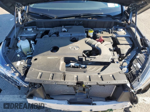 2023 Infiniti QX50 Sport with VIN 3PCAJ5FB6PF113227, listed as a Copart auction lot 84563144 with 7,465 mi miles and Salvage Title. Bid and sale history available at DreamBid. Image 12.