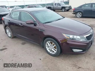 2013 Kia Optima LX with VIN 5XXGM4A78DG244053, listed as a IAAI auction lot 41965101 with 190,780 mi miles. Bid and sale history available at carsss.com. Image 1.