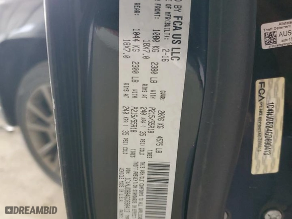2016 Jeep Compass Sport with VIN 1C4NJDBB4GD690413, listed as a Copart auction lot 50320365 with 127,356 mi miles and Salvage Title. Bid and sale history available at carsss.com. Image 14.