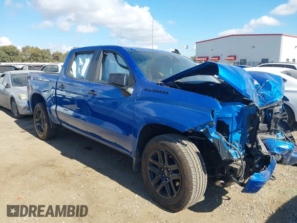 2024 Chevrolet Silverado 1500 Custom with VIN 3GCPABEK1RG202503, listed as a IAAI auction lot 40682689 with 6,605 mi miles and . Bid and sale history available at DreamBid. Image 1.