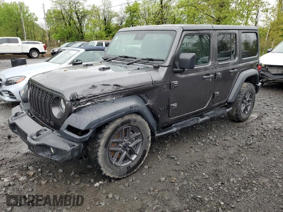 2024 Jeep Wrangler Sport с VIN 1C4PJXKN4RW208552, выставлен на аукционе Copart как лот 55834785 с пробегом 45 479 миль миль и Списание • Salvage title. История ставок и продаж доступна на DreamBid. Изображение 1.