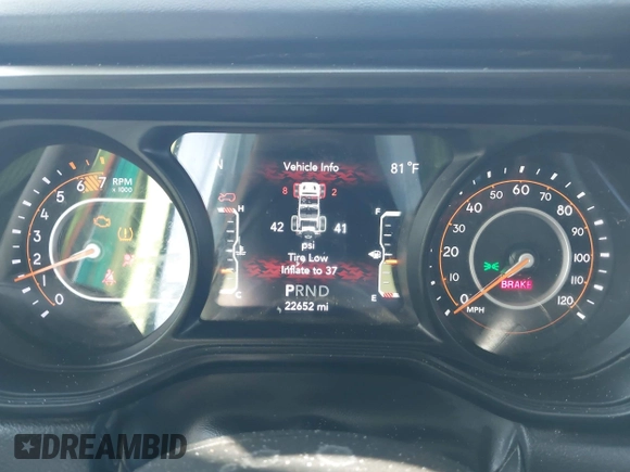 2024 Jeep Wrangler Rubicon with VIN 1C4PJXFG1RW300794, listed as a IAAI auction lot 42784578 with 22,652 mi miles and . Bid and sale history available at DreamBid. Image 7.