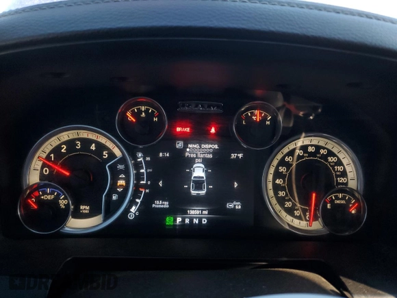 2016 Ram 2500 Laramie with VIN 3C6UR5FL3GG387081, listed as a Copart auction lot 48261345 with 138,591 mi miles and Salvage Title. Bid and sale history available at carsss.com. Image 9.